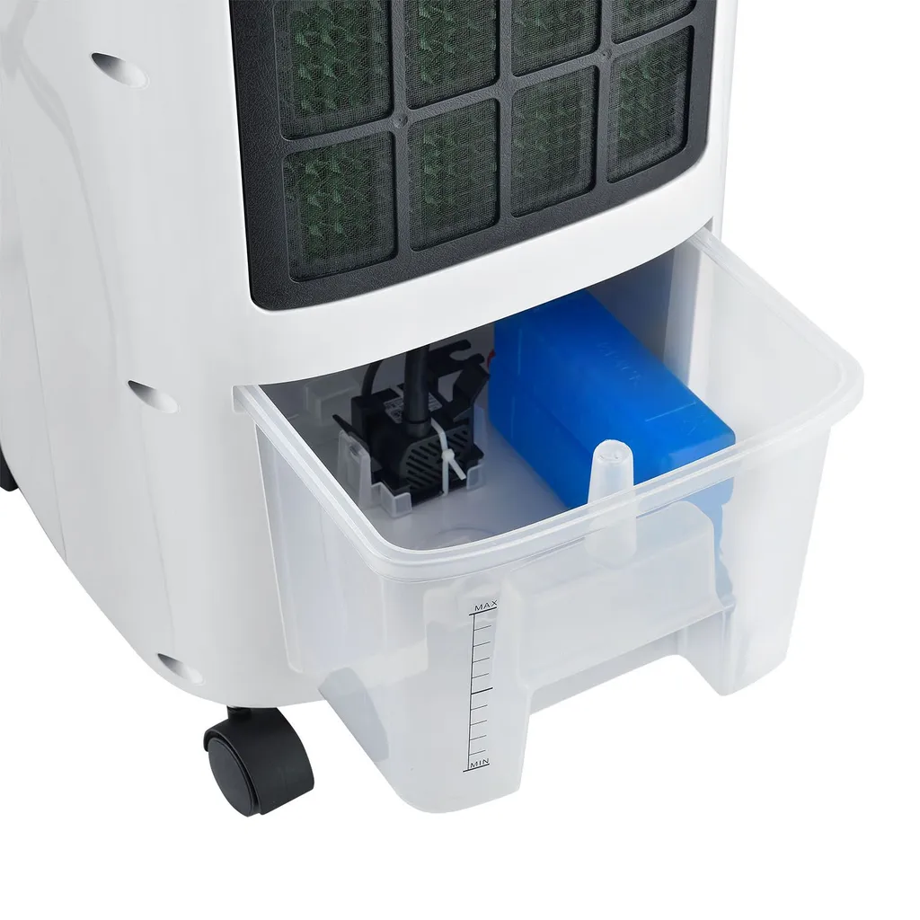 Juskys Mobile Klimaanlage Mit Fernbedienung, Schwingfunktion & Timer – Klimagerät 65 Watt 76 Cm – Luftkühler 3 Geschwindigkeiten – Weiß 15 Juskys Mobile Klimaanlage Mit Fernbedienung, Schwingfunktion & Timer – Klimagerät 65 Watt 76 Cm – Luftkühler 3 Geschwindigkeiten – Weiß – Bild 15