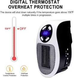 500 Watt Keramik Heizlüfter Mini Heizlüfter Sparsamer Tragbarer Raumheizer Steckerheizung Mit Thermostat Und Timer, Für Büro, Schlafzimmer, Wohnzimmer 2-teilig (weiß Ohne Fernbedienung) -Luft Wrame Haus Geschaft d5c0f5f7f5d0d774f0de4fb605bba7c4