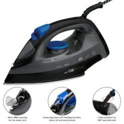 Clatronic Dampfbügelautomat 1800W DB 3703 Schwarz-blau -Luft Wrame Haus Geschaft d6c625eccccffa6a9a52c86cce8c8469