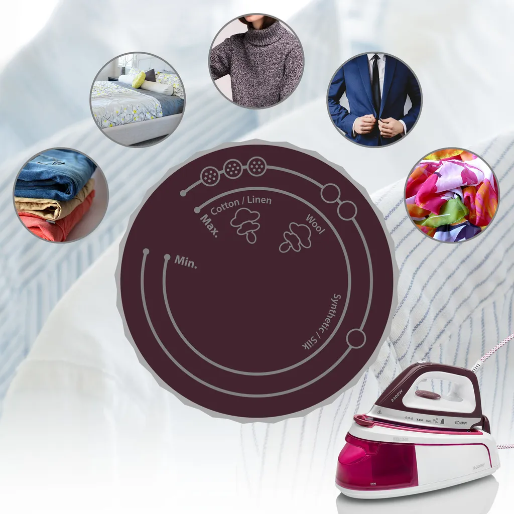 Bomann DBS 6034 CB Dampfbügelstation, Superglide-Keramiksohle, 3,5 Bar Dampfdruck, Elektronisches Anti-Tropf-System, 2300W, Weiß-flieder 6 Bomann DBS 6034 CB Dampfbügelstation, Superglide-Keramiksohle, 3,5 Bar Dampfdruck, Elektronisches Anti-Tropf-System, 2300W, Weiß-flieder – Bild 6