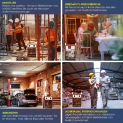 MASKO® Elektroheizer Heizlüfter Bauheizer Mit Integriertem Thermostat Elektrisch Heizgerät Mit 3 Heizstufen Heizgebläse Für Innen- Und Außeneinsatz Überlastschutz Elektroheizgebläse , Farbe:Weiß, Größe:9 KW -Luft Wrame Haus Geschaft d8e7e1a10316371b3c76cbacaab26e1b
