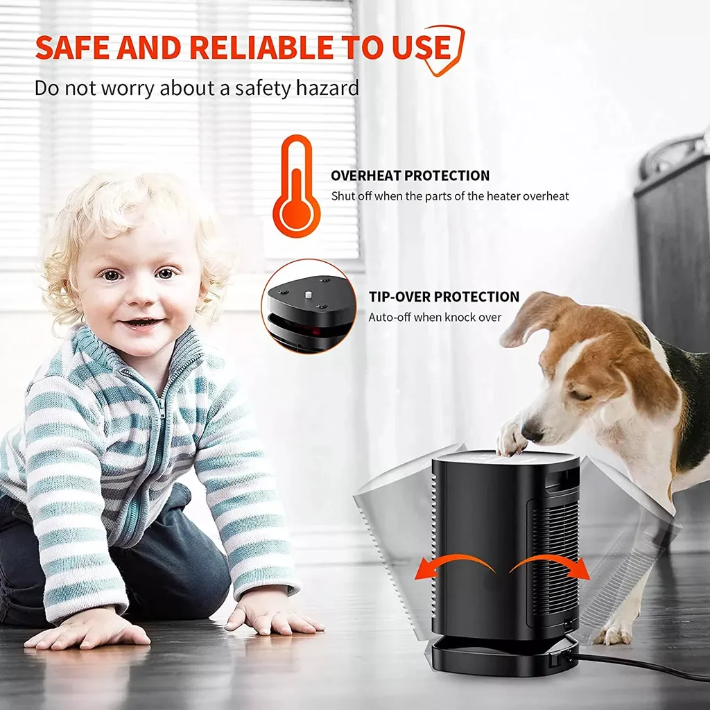 Technoheat Keramikheizlüfter Keramikheizlüfter Praktisch Tragbar 70°Oszillation, Leicht Tragbar Mit Touchpad 3 Technoheat Keramikheizlüfter Keramikheizlüfter Praktisch Tragbar 70°Oszillation, Leicht Tragbar Mit Touchpad – Bild 3