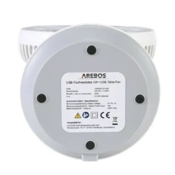 AREBOS USB-Tischventilator Mit Timer, Wiederaufladbarer 2500 MAh – Akku, 45° Neigbar, Ventilator Mit 3 Geschwindigkeitsstufen, Inkl. USB-Kabel -Luft Wrame Haus Geschaft d96a3081eda4153ad01f7569e9d3a3db