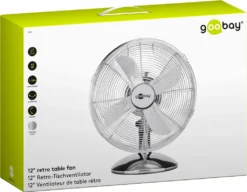 Goobay Retro Tischventilator Mit 3 Leistungsstufen, 40cm Durchmesser (12 Zoll) - Neigbar, Schwenkbar, Super Leise - Verchromt -Luft Wrame Haus Geschaft dc0bff1f9172c25e04129c7c6f605b38
