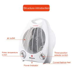 Heizlüfter Energiesparend 2000W Thermischer Lüfter, Elektrisch Heizung Mit Zwei Leistungsstufen Thermostat, Heizschlange Elektrischer Spiralförmiger Heizkörper Heizlüfter -Luft Wrame Haus Geschaft dc210a17561adbcc1fa7213bf4c78965