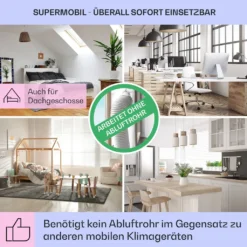 Klarstein Mobiles Klimagerät Ohne Abluftschlauch - Luftkühler Mit Wasser Ventilator Luftbefeuchter Lufreiniger Funktion - 7L Wassertank - Air Cooler Klimaanlage Mobil Mit Fernbedienung - Schwarz -Luft Wrame Haus Geschaft de045115288ed24e60454b11b47c4774