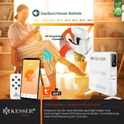 KESSER® Konvektor Elektrische Heizung ECO 2500W Heizkörper Elektroheizung Standheizung Energiesparend Display WiFi App & Fernbedienung Touchscreen - Mobil Radiator 24h Timer Thermostat, Farbe:Weiß 16 KESSER® Konvektor Elektrische Heizung ECO 2500W Heizkörper Elektroheizung Standheizung Energiesparend Display WiFi App & Fernbedienung Touchscreen - Mobil Radiator 24h Timer Thermostat, Farbe:Weiß -Luft Wrame Haus Geschaft df4a0c08d430132319745e1ac2e2e016
