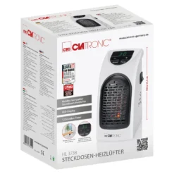 Clatronic HL 3738 Mobiler Steckdosen-Heizlüfter Mit 2 Gebläsestufen, Hochwertiges PTC-Heizelement, LED-Display-und Kontrollleuchte -Luft Wrame Haus Geschaft dfbb3bacebb8275340b0160fcf1bd346