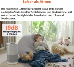 Xiaomi Tragbar Luftreiniger Für Allergiker Haustierenhalter Kühche U. Neue Haus Leise 19dB Smartmi P1 Alexa Google Usw. Steuerung HEPA-Filter Fängt 99,9% Partikel Viren Sauerstoff Versorgung Reiniger Tragegriff Partikellasersensor -Luft Wrame Haus Geschaft dfd9a39e0e8f8821c9e3a40479322529
