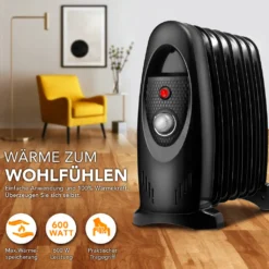 Ölradiator 600W Elektroheizung 7 Rippen Radiator Heizkörper Heizung Mit Timer -Luft Wrame Haus Geschaft e01297fe32ad4b585294487af35bc9c2