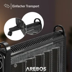 AREBOS Mica Konvektor 2000 W | Wärmewellenheizer | Elektroheizung | Konvektor-Heizung | Mobile Elektroheizung Energiesparend | Leise Heizung | Mobiler Elektro Heizlüfter Mit 2 Heizstufen | Schwarz 18 AREBOS Mica Konvektor 2000 W | Wärmewellenheizer | Elektroheizung | Konvektor-Heizung | Mobile Elektroheizung Energiesparend | Leise Heizung | Mobiler Elektro Heizlüfter Mit 2 Heizstufen | Schwarz -Luft Wrame Haus Geschaft e0caa17cc2827157d6174045e18b766a