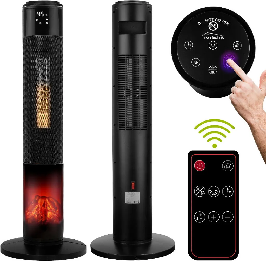 Tronitechnik PTC Turmheizer Keramikheizer 2000 Watt Heizlüfter Elektro Kamin Elektrischer Heizung Kaminfeuer Effekt Kaminofen 1 Tronitechnik PTC Turmheizer Keramikheizer 2000 Watt Heizlüfter Elektro Kamin Elektrischer Heizung Kaminfeuer Effekt Kaminofen