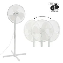 AREBOS Standventilator Turmventilator 45W, 80° Oszillation, 3 Geschwindigkeitsstufen, Leiser Betrieb, Weiß, Höhenverstellbar Bis 122 Cm, Bis 30° Neigbar