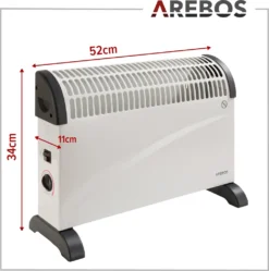 AREBOS Elektroheizer, Konvektor, 2000 Watt, Thermostat, Frostwächter-Funktion , Mit Standfüßen Oder Zur Wandmontage, Elektrische Konvektorheizung(Standard) 23 AREBOS Elektroheizer, Konvektor, 2000 Watt, Thermostat, Frostwächter-Funktion , Mit Standfüßen Oder Zur Wandmontage, Elektrische Konvektorheizung(Standard) -Luft Wrame Haus Geschaft e525fcf367d6c09bf52281edb163cdc1