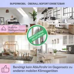 Klarstein Mobiles Klimagerät Ohne Abluftschlauch - Luftkühler Mit Wasser Ventilator Luftbefeuchter Luftreiniger Funktion - 6L Wassertank - Air Cooler Klimaanlage Mobil Mit Fernbedienung - Weiß -Luft Wrame Haus Geschaft e7420ad61dfec78b5a9e09790bbc6ce1