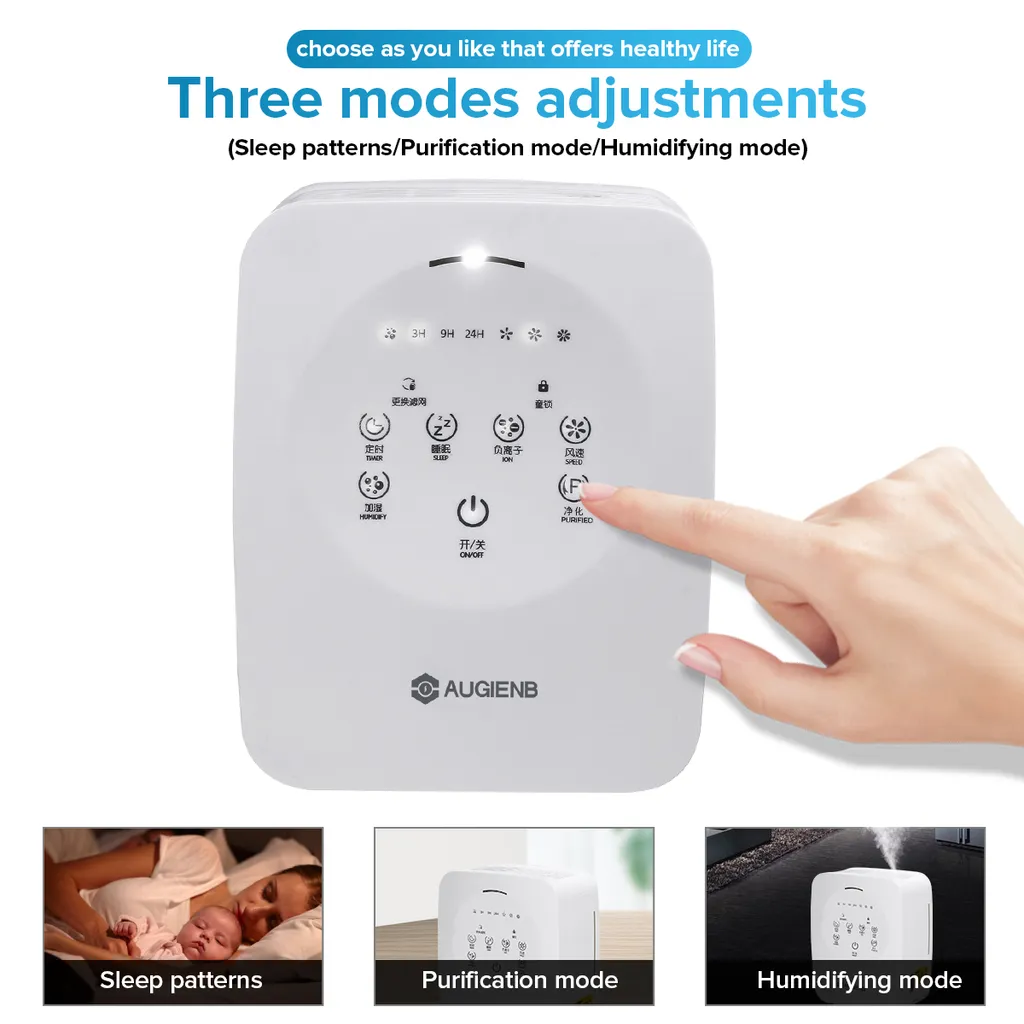 AUGIENB Luftreiniger Luftbefeuchter Allergie HEPA-Kombifilter Rauch Air Purifier 2 AUGIENB Luftreiniger Luftbefeuchter Allergie HEPA-Kombifilter Rauch Air Purifier – Bild 2