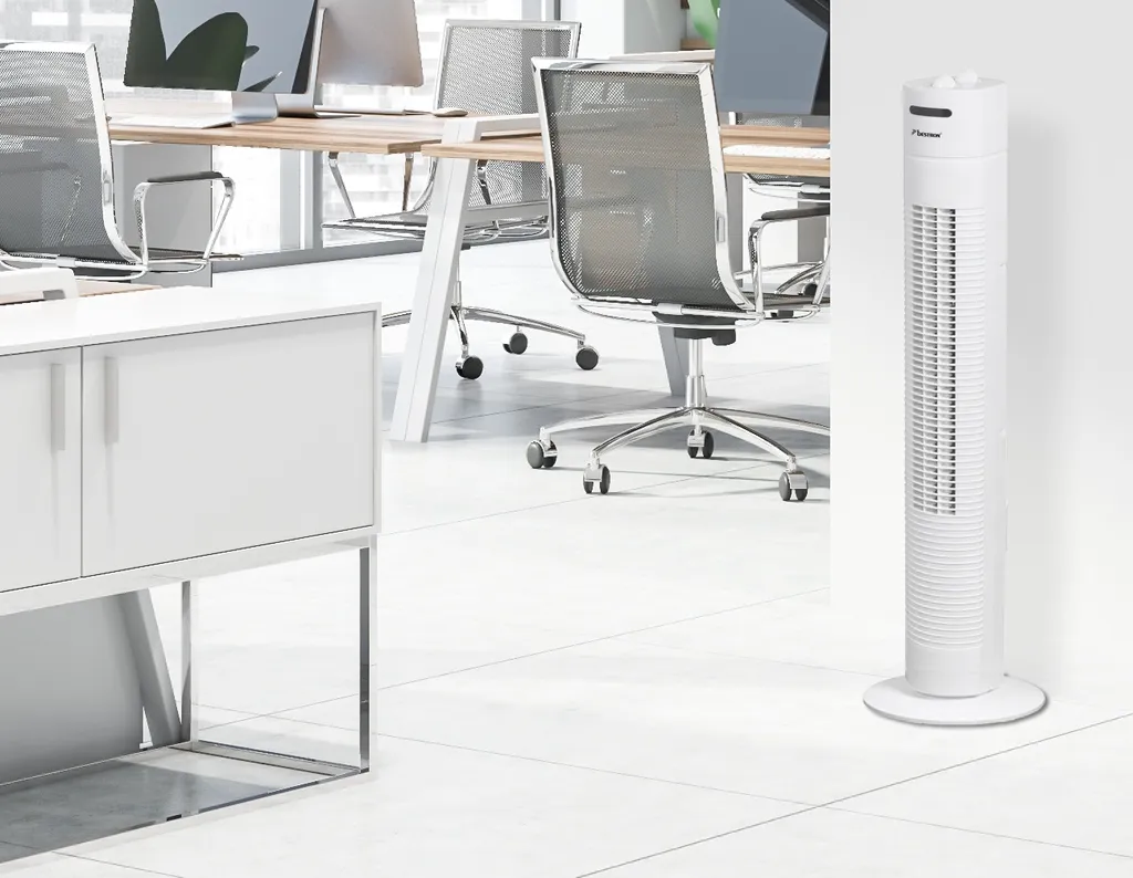 Bestron Turmventilator Mit 3 Geschwindigkeitsstufen, Inkl. 75° Oszillation-Funktion, Timer, Höhe: 78cm, 35W, AFT760Z, Farbe: Weiß 2 Bestron Turmventilator Mit 3 Geschwindigkeitsstufen, Inkl. 75° Oszillation-Funktion, Timer, Höhe: 78cm, 35W, AFT760Z, Farbe: Weiß – Bild 2