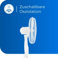 Exquisit Standventilator VS 35064 We| Pianokey | 50 Watt | Oszillation | Weiß -Luft Wrame Haus Geschaft e9624828ea4d19959c0dc35de206726b