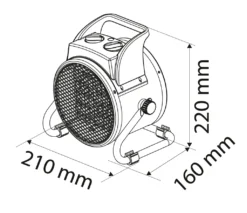 NEO TOOLS Keramischer Elektroheizer PTC, 2kW, Mit Thermostat Und Leistungsschalter, Mit Gebläse, Geräuscharm, Niedriger Energieverbrauch, Einstellbarer Winkel, Luftstrom 197 M3/h -Luft Wrame Haus Geschaft eaacef96029dc525cbde4a6d94618594
