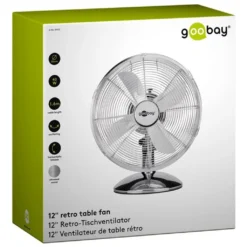 Goobay Retro Tischventilator Mit 3 Leistungsstufen, 40cm Durchmesser (12 Zoll) - Neigbar, Schwenkbar, Super Leise - Verchromt -Luft Wrame Haus Geschaft ecc44c15e612d8b2621d02b28c50952d