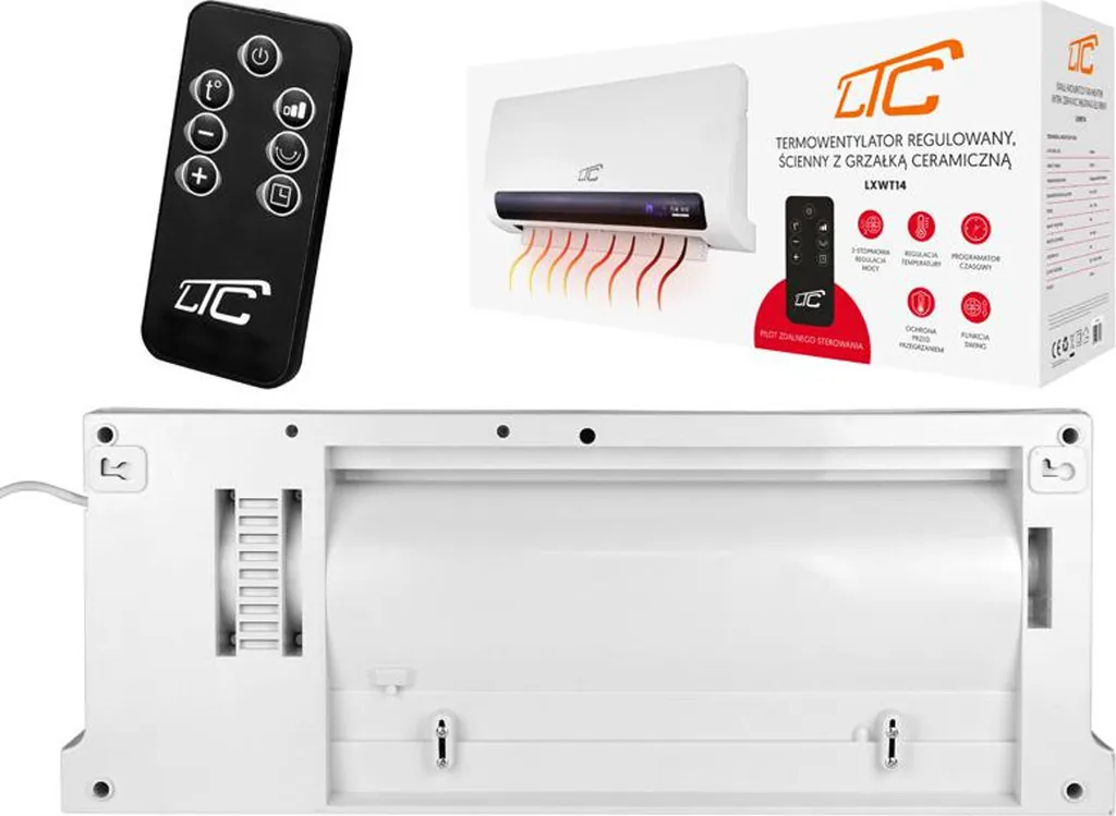 Luftschleier- Heizlüfter Wandheizlüfter 2200W Mit Keramik-Heizung Und Fernbedienung LTC LXWT14 6 Luftschleier- Heizlüfter Wandheizlüfter 2200W Mit Keramik-Heizung Und Fernbedienung LTC LXWT14 – Bild 6