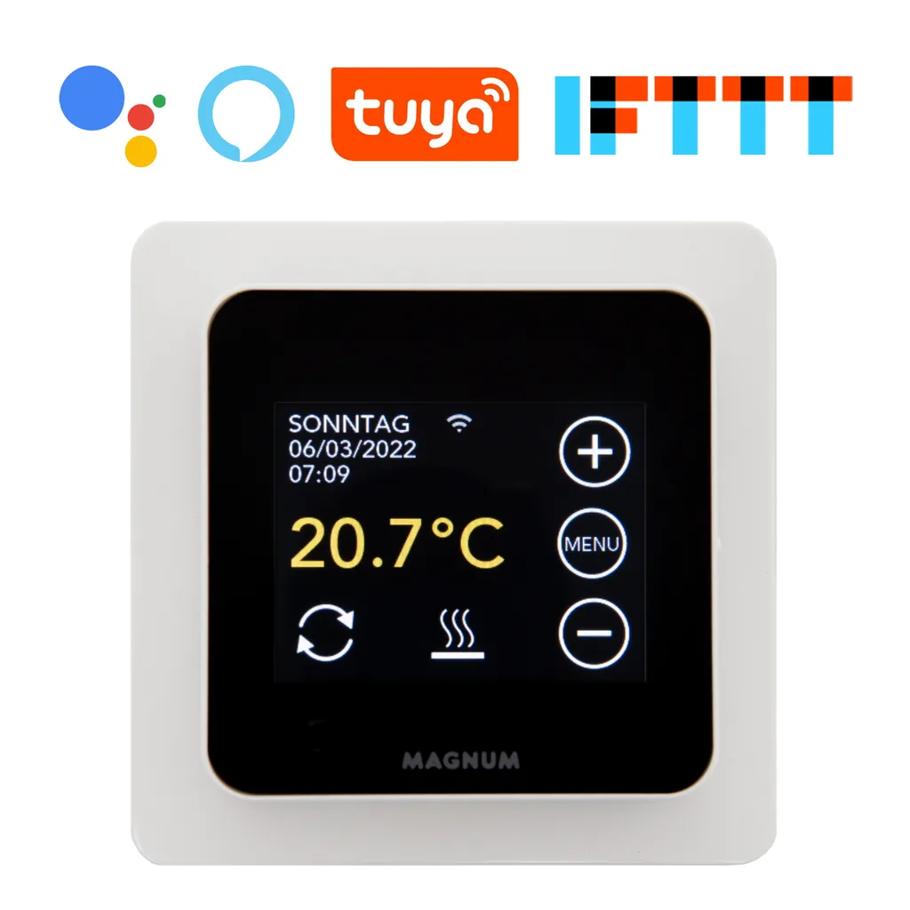 Magnum MRC WiFi Smart Thermostat/ Raumregler Mit Bodenfühler Für Fußbodenheizung, Elektro-Heizung, Konvektor, Tuya Smart App 3 Magnum MRC WiFi Smart Thermostat/ Raumregler Mit Bodenfühler Für Fußbodenheizung, Elektro-Heizung, Konvektor, Tuya Smart App – Bild 3