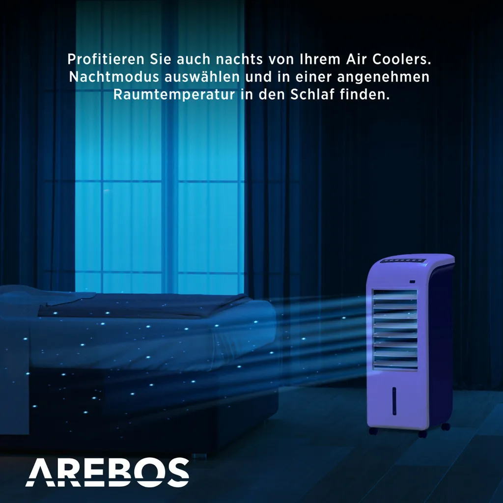 AREBOS, 4in1 Aircooler Luftkühler, Luftreiniger, Luftbefeuchter, Ventilator, Mobile Klimaanlage, 4,5L 4 AREBOS, 4in1 Aircooler Luftkühler, Luftreiniger, Luftbefeuchter, Ventilator, Mobile Klimaanlage, 4,5L – Bild 4