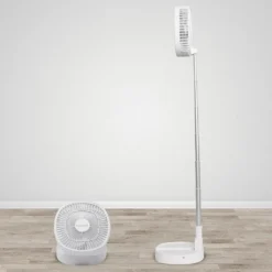 Starlyf® Foldable Fan – Wiederaufladbarer, Kabelloser Und Zusammenklappbarer Ventilator, Akkubetrieb Mit 3 Geschwindigkeiten, 2in1 - Tischventilator Und Standventilator – Aus Der TV Werbung -Luft Wrame Haus Geschaft ed657057fc97e803ba7129fea47cdc44