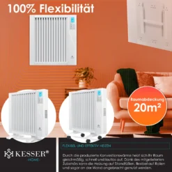 KESSER® Elektroheizkörper Infrarotheizung Energiesparend 2in1 Mobile & Wand-Konvektor Elektroheizung Mit WiFi App-Steuerung & Fernbedienung Radiator Heizung Elektrisch Heizkörper 24h Timer, Farbe:Weiß, Größe:1500W 15 KESSER® Elektroheizkörper Infrarotheizung Energiesparend 2in1 Mobile & Wand-Konvektor Elektroheizung Mit WiFi App-Steuerung & Fernbedienung Radiator Heizung Elektrisch Heizkörper 24h Timer, Farbe:Weiß, Größe:1500W -Luft Wrame Haus Geschaft f21801eb21d5e1b502c40bc06e3e6172