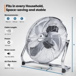 AERSON Bodenventilator 100W 40cm Windmaschine Tischventilator Ventilator Standventilator -Luft Wrame Haus Geschaft f2446f2230a7afdc542d32f233454570