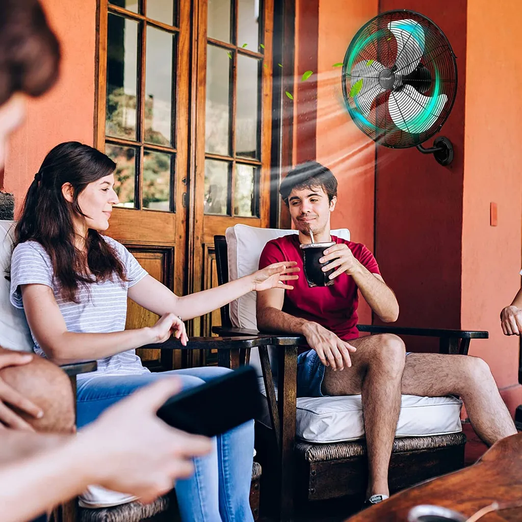 COSTWAY Φ56cm Wand-Ventilator Industriell, Oszillierend Ventilator 3 Stufen Für Lager, Treibhaus, Werkstatt, Terrasse Und Keller 2 COSTWAY Φ56cm Wand-Ventilator Industriell, Oszillierend Ventilator 3 Stufen Für Lager, Treibhaus, Werkstatt, Terrasse Und Keller – Bild 2