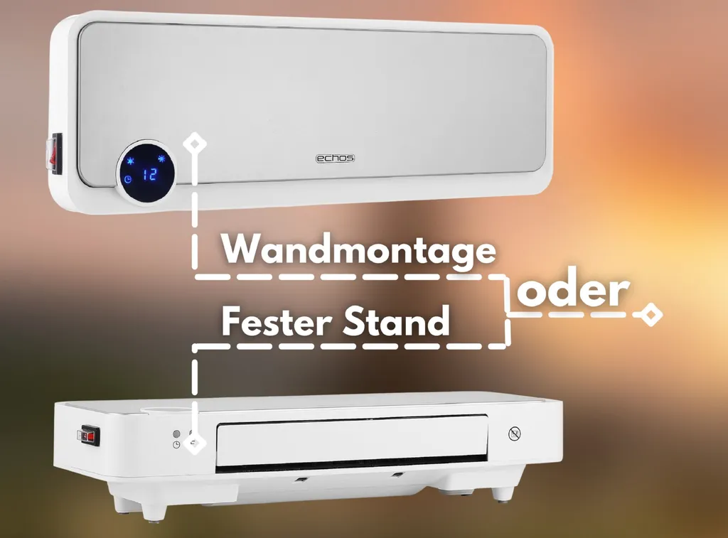 Echos Keramik Heizlüfter | Mit Fernbedienung | 2 Leistungsstufen (1000, 2000 W) | Wandmontage Möglich | 11 Echos Keramik Heizlüfter | Mit Fernbedienung | 2 Leistungsstufen (1000, 2000 W) | Wandmontage Möglich | – Bild 11