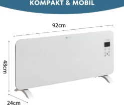 STAHLMANN Glaskonvektor Weiß ZG 2000Watt - Wifi App Steuerung, Elektroheizung Energiesparend Bis 40qm Fläche, Schnelle Erwärmung, Thermostat, Leise, Konvektor Heizung Elektrisch, Heizgerät -Luft Wrame Haus Geschaft f6384fb530b6c7f588b523cef0b6b76b