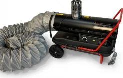 Hallenheizung Ölheizgebläse Dieselheizung DeTec.20 Kw Inkl. 5 M Lufttransportschlauch