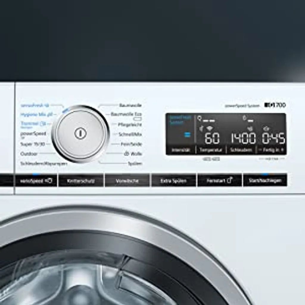 Siemens WG54G105EM IQ500 Waschmaschine, 10 Kg, 1400 UpM, Antiflecken-System Entfernt 4 Fleckenarten, Outdoor-Programm Schonende Reinigung, SpeedPack L Beschleunigen Sie Ihre Programme Weiß 8 Siemens WG54G105EM IQ500 Waschmaschine, 10 Kg, 1400 UpM, Antiflecken-System Entfernt 4 Fleckenarten, Outdoor-Programm Schonende Reinigung, SpeedPack L Beschleunigen Sie Ihre Programme Weiß – Bild 8