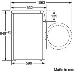 Bosch WAV28MWIN Serie 8 Waschmaschine Frontlader/A / 48 KWh/100 Waschzyklen / 1400 UpM / 9kg / Weiß/Fleckenautomatik / 4D Wash System/Home Connect/EasyStart -Luft Wrame Haus Geschaft f98b615da3749077ffa40bb0e0be5735