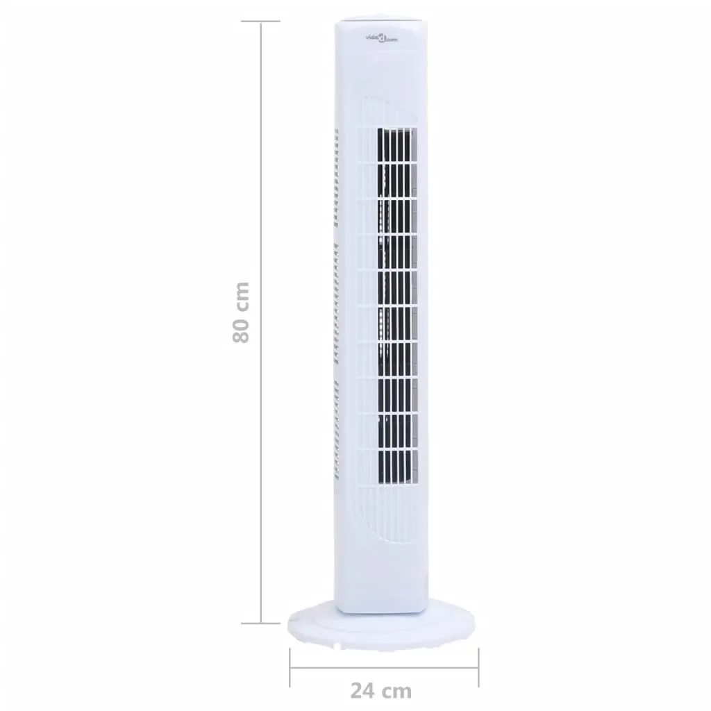 VidaXL Turmventilator Φ24x80 Cm Weiß 9 VidaXL Turmventilator Φ24x80 Cm Weiß – Bild 9