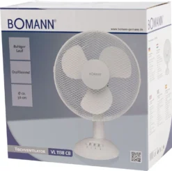 Bomann Tischventilator VL 1138 CB 30cm 40W Weiß -Luft Wrame Haus Geschaft fb88548623238265ed82cfddcfacad75