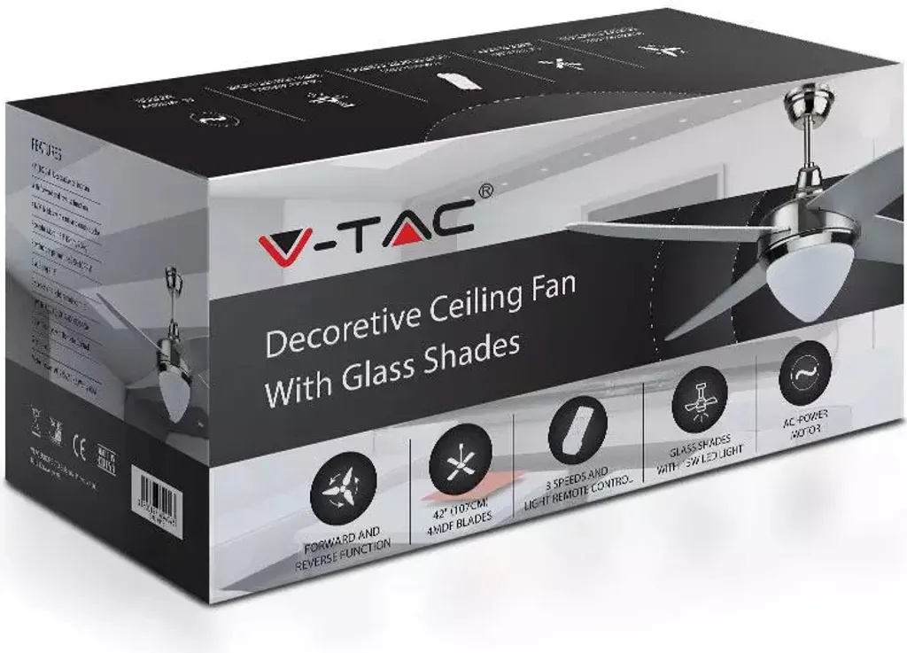 V-tac VT-6043 Deckenventilator Mit Beleuchtung - CCT - Fernbedienung 14 V-tac VT-6043 Deckenventilator Mit Beleuchtung - CCT - Fernbedienung – Bild 14