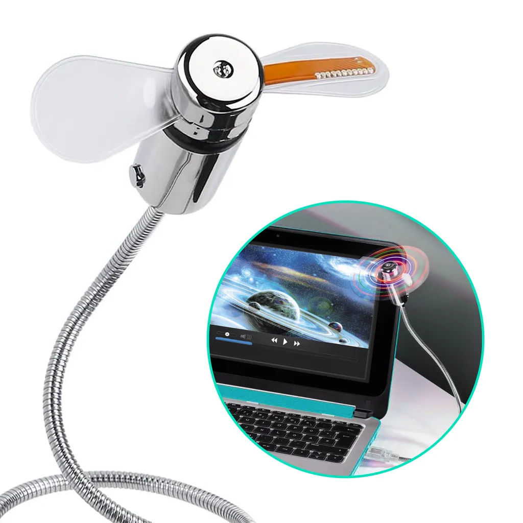 Hama USB Ventilator Mit Bunten LEDs Laptop/ Notebook Zubehör Flexibel USB Fan 2 Hama USB Ventilator Mit Bunten LEDs Laptop/ Notebook Zubehör Flexibel USB Fan – Bild 2