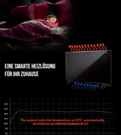 Glaskonvektor / Elektroheizung / Konvektor-Heizung - 24h-Timer - LCD-Display Touchscreen - Fernbedienung - Mobiler, Leiser, Elektrischer & Energiesparender Elektroheizkörper 2000 Watt -Luft Wrame Haus Geschaft fd59eea2f09f1f1d99e42772916ac83c