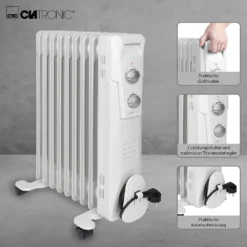 CLATRONIC Öl-Radiator RA 3736 9 Rippen Weiß -Luft Wrame Haus Geschaft fe0fa17f4e32e204f818a463ffbe1f11
