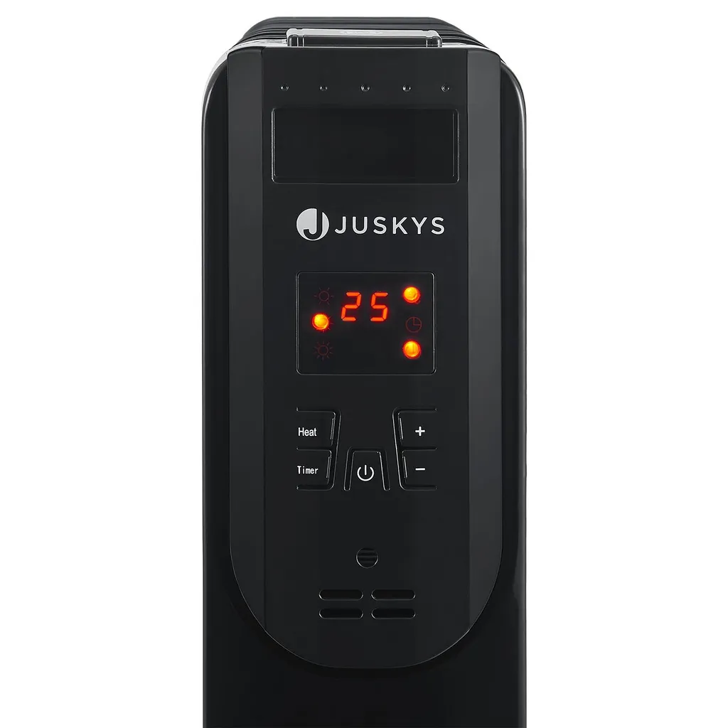 Juskys Elektroheizung Ölradiator 2500 Watt - Heizung Elektrisch Mit 3 Stufen, Thermostat, 12 H-Timer & Überhitzungsschutz - Radiator Schwarz 13 Juskys Elektroheizung Ölradiator 2500 Watt - Heizung Elektrisch Mit 3 Stufen, Thermostat, 12 H-Timer & Überhitzungsschutz - Radiator Schwarz – Bild 13