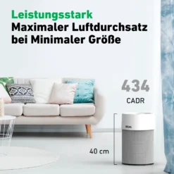 IDEAL - Luftreiniger AP40 PRO Bis 50m² | Germany | HEPA Filter Und Aktivkohlefilter, CADR 434 M³/h, 99,99% Filterleistung (Feinstaub, Allergene, Pollen, Bakterien, Zigarettenrauch, ...) -Luft Wrame Haus Geschaft fea5461471242fcf49b175f1408be88d